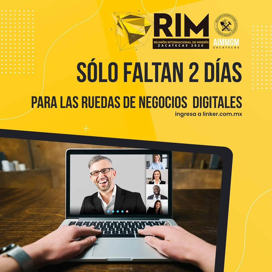 El tiempo pasa volando y ya estamos a sólo 2 días de nuestras Ruedas de Negocios Digitales.
Agradecemos a todos los participantes, es un placer generar oportunidades de crecimiento en la minería.