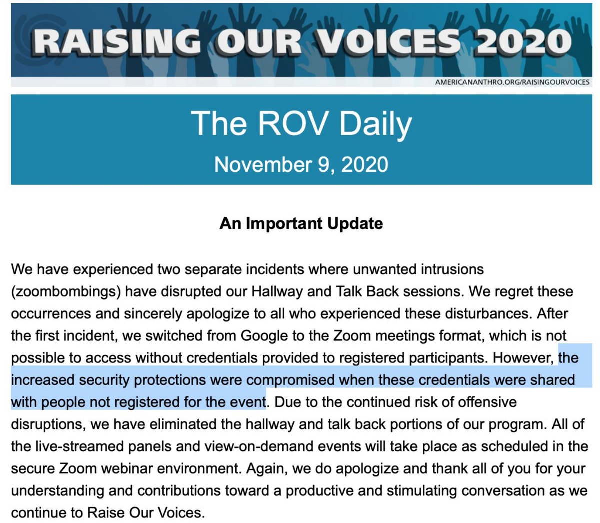 Here's what AAA announced about the hallways today. h/t  @s_mcguirk