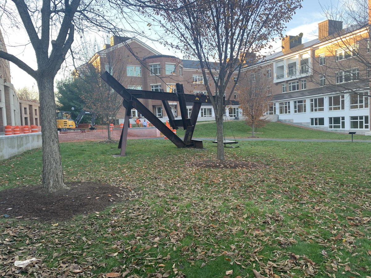  #CLST6 For my  #RR19, I explored material culture on Dartmouth's campus. I focused on culture that will survive for the future but does not have an easily distinguishable purpose in society. For example, college campuses often have outdoor artwork such as these two pieces. /1
