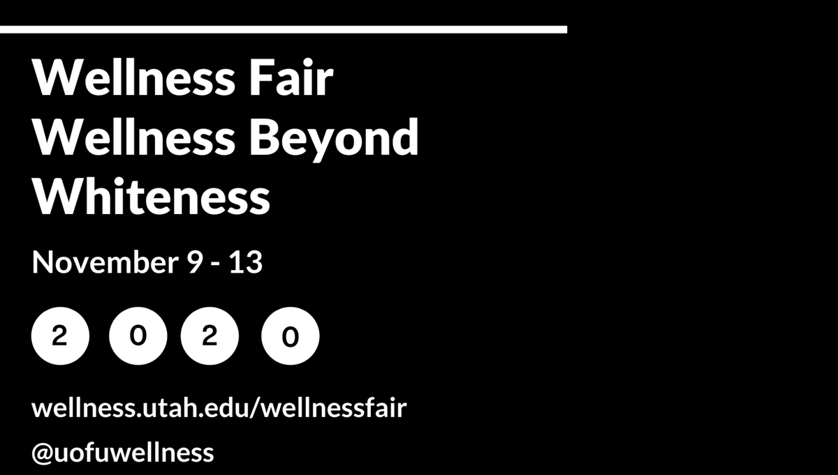 In addition to traditional offerings—flu shots, STI testing and mental health support—this year's Wellness Fair turn its attention to aspects of wellness that are often ignored, forgotten, or unknown to us.

Learn more: bit.ly/2U6E7lc via <a href="/uofuwellness/">uofuwellness</a>