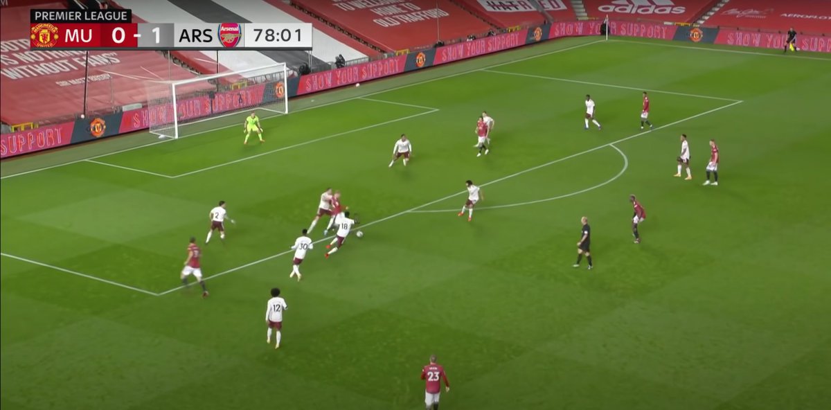 But because our attack is so predicated on playing to feet rather than to space, matic opts to play the ball inside of donny, thus recycling what could've been a great opportunity into a less threatening position