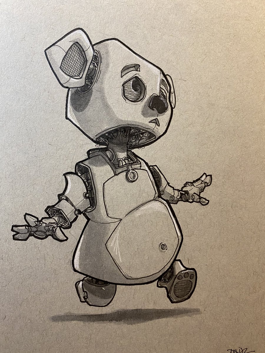 A #robot #teddybear #sketch #drawing
.
.
.
.
.
#art #illustration #doodlebags #doodle #draw #drawing #nashville #nashvilleartist #nashvilleart  #scifi #teddy #bear #ink #robotbear #robots