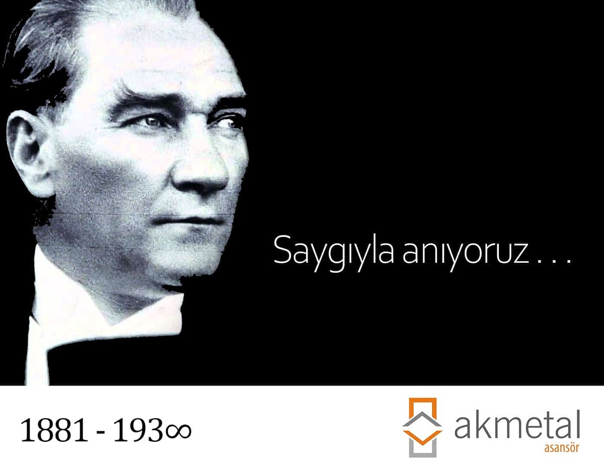 Aramızdan ayrılışının 82. yılında ulusumuzun gönlünde ölümsüzleşen Büyük Önderimiz Mustafa Kemal ATATÜRK'ü minnet, şükran ve saygıyla anıyoruz. #10Kasim1938 #10Kasim <a href="/AkmetalAsansor/">Akmetal Asansör</a>