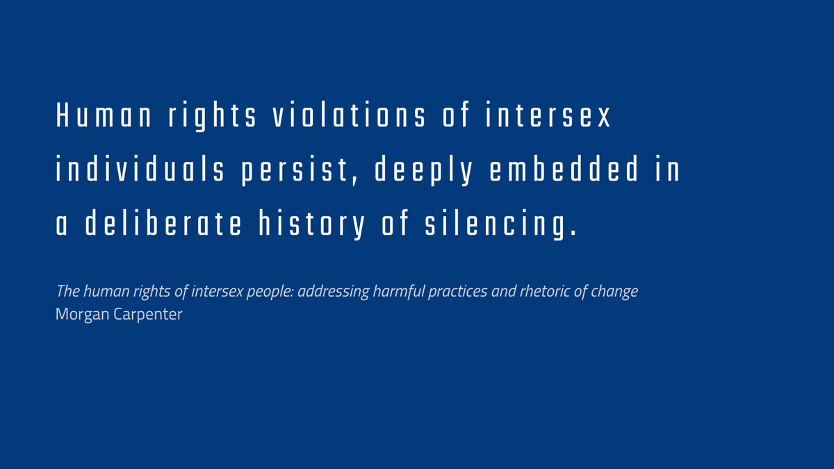 Policy disjunctions arise in a framing of #intersex issues as matters of #sexualorientation and #genderidentity, rather than innate sex characteristics; this has led to a rhetoric of inclusion that is not matched by the reality. <a href="/morgancarpenter/">A/Prof Morgan Carpenter</a> 

bit.ly/3pbl1sn