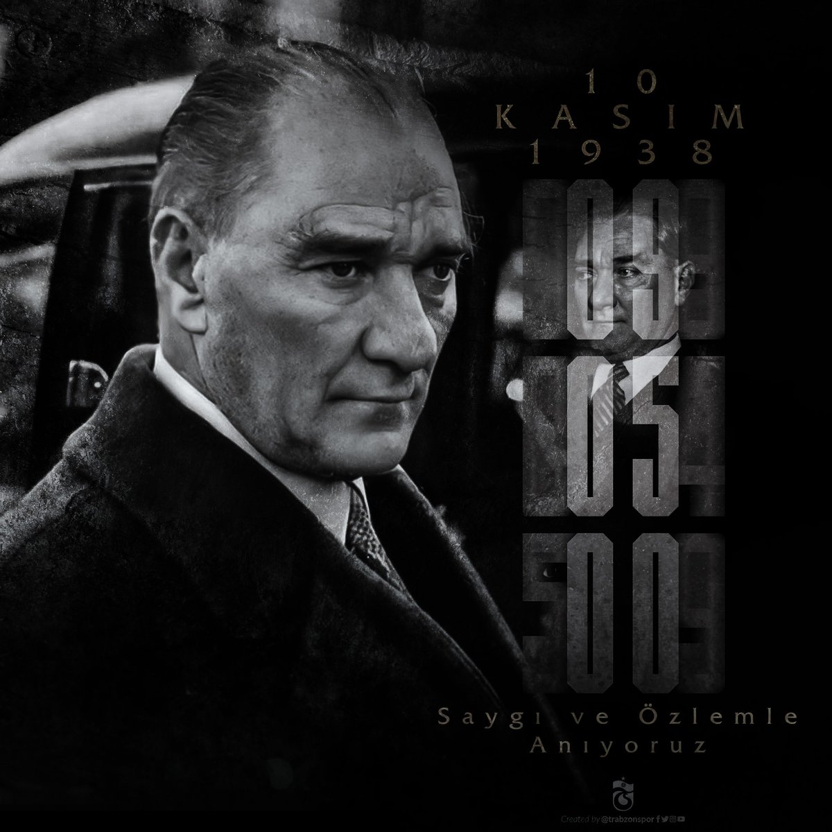 Cumhuriyetimizin Kurucusu Gazi Mustafa Kemal Atatürk’ü vefatının 82. yılında saygı ve özlemle anıyoruz. #10Kasım #MustafaKemalAtatürk