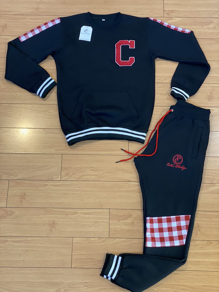 Black and red checker panel tracksuit with pockets on crew neck. Taking pre-orders now. Dm for size and deposit. 
.
.
.
.
#colliephillips #colliephillipsapparel #colliephillipsfashion #colliephillipswear #colliephillipsmerch #colliephillipskids #cpkids #fashion #fashiondesigner