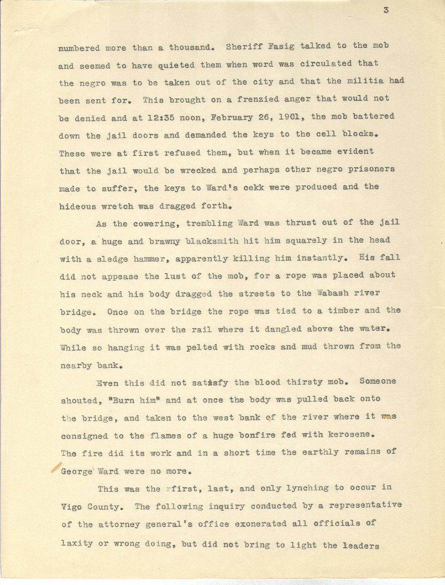 George Ward was never tried in the court of law nor did Ida Finklestein get due process. I found the full description of the lynching here: