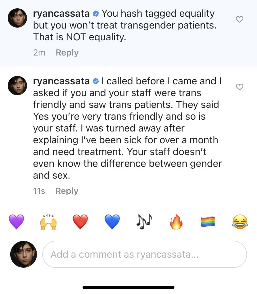 I found the doctor on  @Zocdoc bcuz I need immediate medical ATTN. As a trans FTM human it’s hard to find gynecologists / feel safe in that environment. They said they were very trans friendly when I asked b4 going in. The doctor is  @md_tahery.