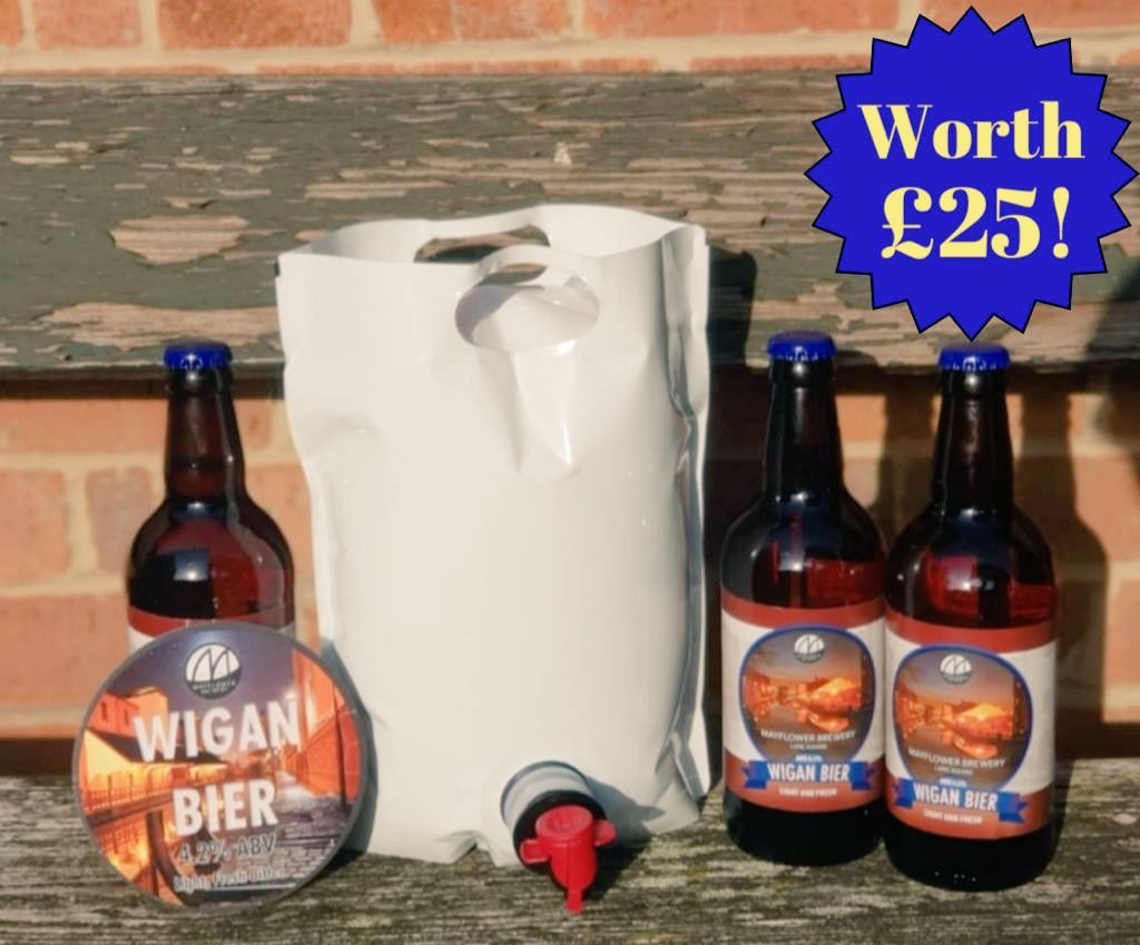 TheWiganRunner's tweet photo. 🍻 Win a WIGAN BIER Pouch &amp; Bottles 🍻
(Worth £25)

🍺LIKE
🍺RETWEET 
🍺FOLLOW @MayflowerBeer 🍻 &amp; Me 🙋🏻‍♂️

Were giving away a pouch of  "WIGAN BIER" 🍺 this Week!!
Worth £25!!

📅 Winner Picked Sunday 📅

#Competition #GiveAway #Contest #Prize #Win #Beer #Drink #Free #Retweet #Uk https://t.co/0MriMrCyNI