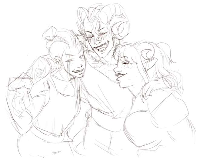 sorry for no art. again, im kinda busy with things. i bring these two sketches though. girls night 