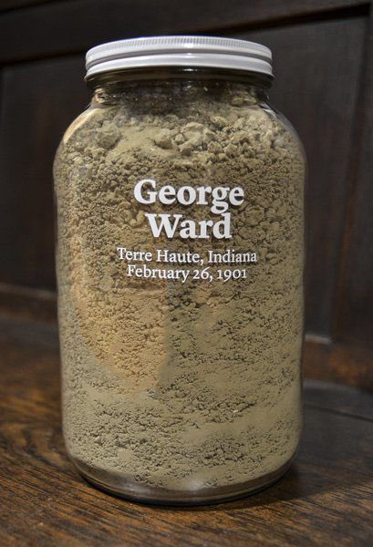 These aren’t my photos but you can definitely find these images here at the historical museum in Terre Haute but the full story isn’t provided by the exhibit. The dirt was a symbol of what happened and they did a memorial around March of last year I believe.