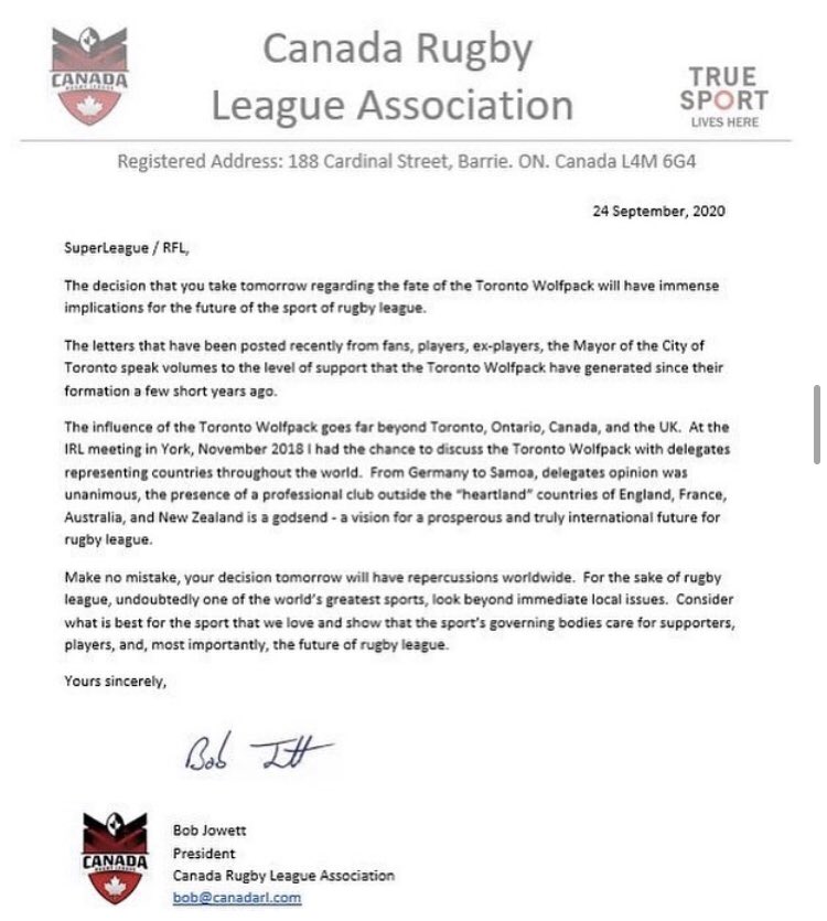 ... though we have had disagreements in past with  @TOwolfpack (as publicly stated) we were proudly behind their attempt to be allowed back into  @SuperLeague and wrote to  @TheRFL and  @SuperLeague stating our support