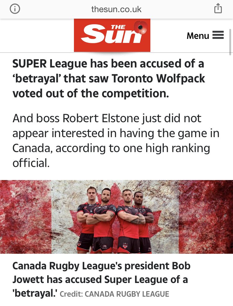 We were extremely disappointed by the short term outlook on the sport in Canada as discussed by  @SuperLeague and feel the decision did not recognize the growth to date...