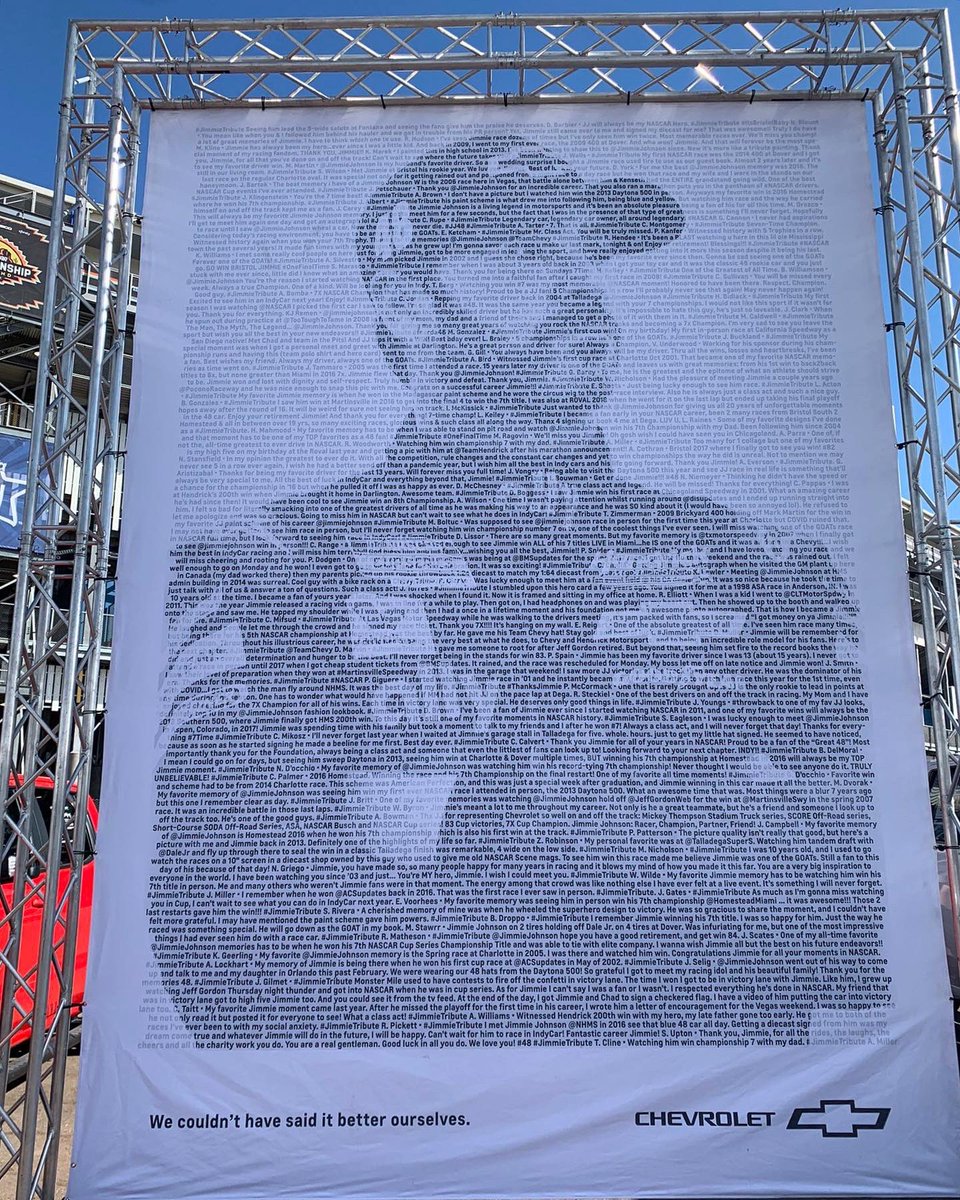 MikaylaRagovin's tweet image. THANK YOU SO MUCH @teamchevy for including me in this @jimmiejohnson Fan Tribute at @phoenixraceway to help send him off in his last @Nascar race in this AMAZING way 🥺❤️🏆🏁 #ThanksJimmie #OneFinalTime
