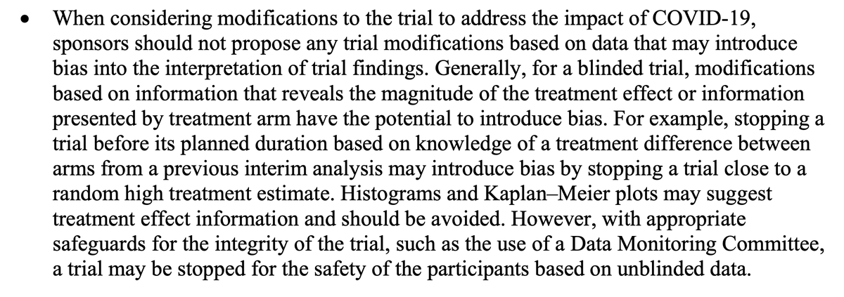 (6/n) Section 7 of the FDA adaptive guidance is all about this. https://www.fda.gov/media/78495/downloadFor a specific statement, see https://www.fda.gov/media/139145/download (key passage highlighted below)