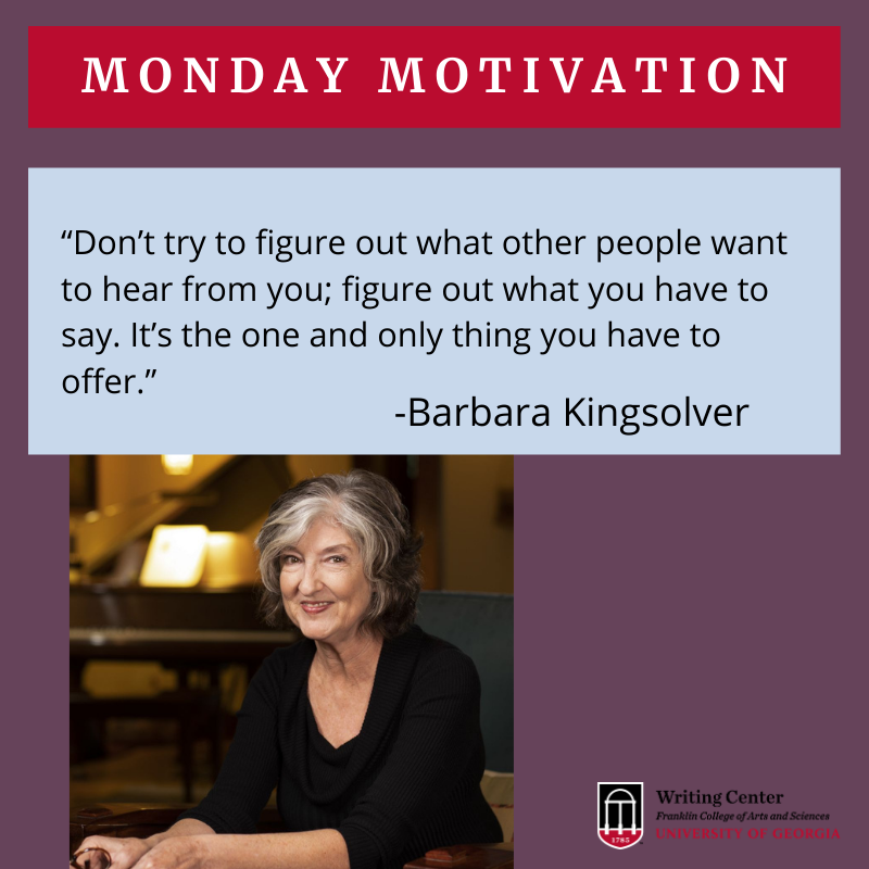 UGAwriting's tweet photo. A little Monday motivation for all the writers out there! https://t.co/1K80tXdmIc
