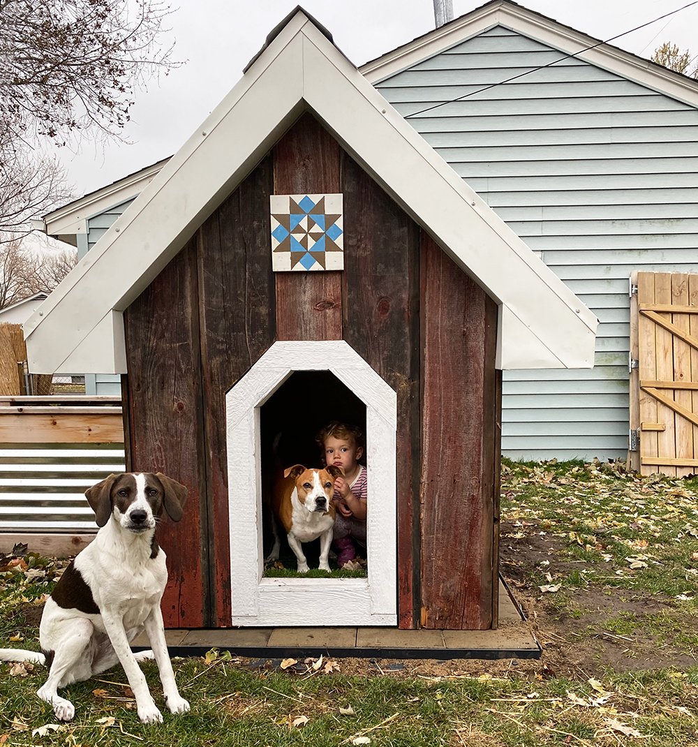 This morning before the rain came, we delivered the doghouse from our final doghouse drawing. 

We think it's safe to say that the doghouse is a big hit!

Congrats again to the winners!