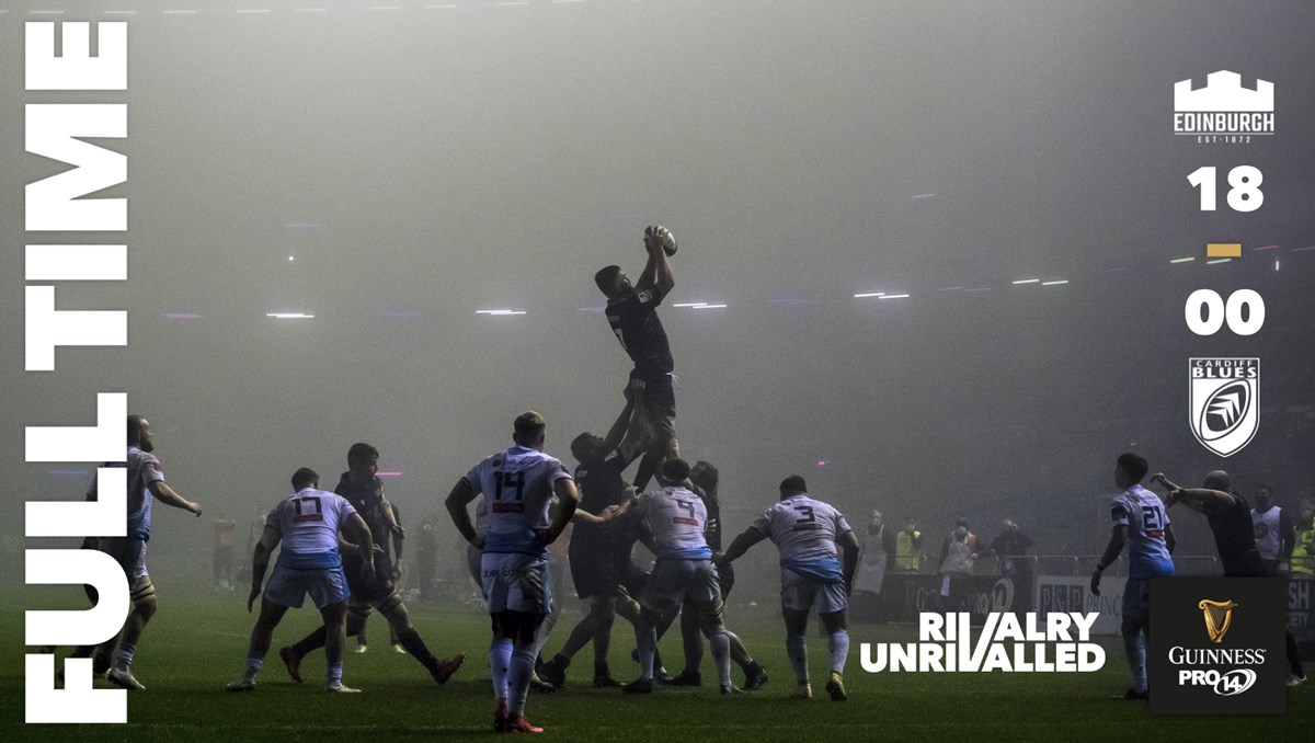 URCOfficial's tweet photo. The fog descended on BT Murrayfield but even that couldn't stop @EdinburghRugby!

A second win on the spin for the Scots and they end their recent home hoodoo by keeping @cardiff_blues scoreless 💪

#GuinnessPRO14 #EDIvCBL https://t.co/AZUNEB3Auz