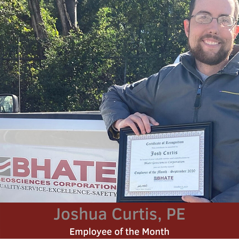 BhateGeo's tweet photo. Congratulations to Joshua Curtis, PE on his promotion to Assistant Chief Engineer and being named our Employee of the Month!  Read more about Josh - https://t.co/eYqVguQQTG 
 #EmployeeOfTheMonth #Geotechnical #Engineer #Engineering https://t.co/u6AQSUQYpB