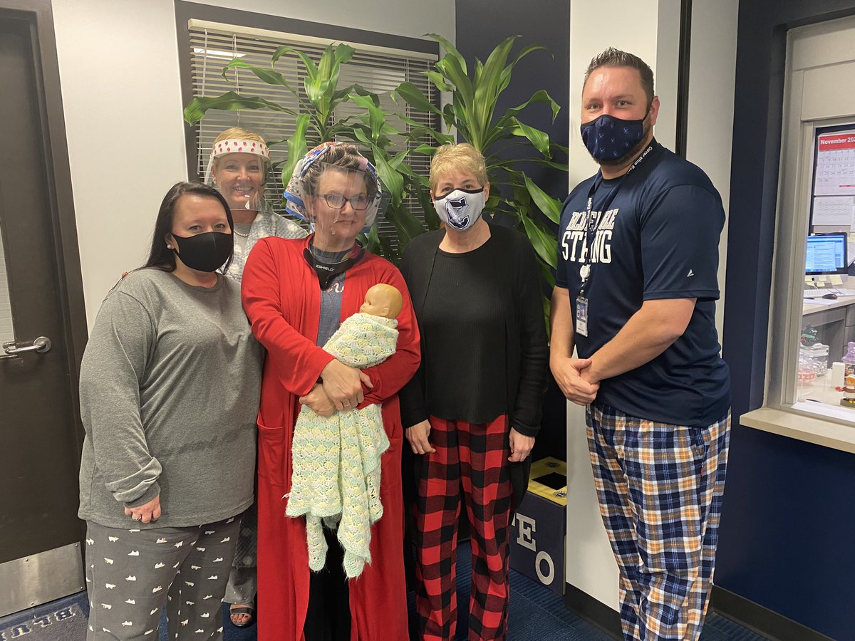 RodRuth1's tweet photo. Pajama Day for #KindnessWeek2020 and the front office is ALL IN!  @chs_arkclub https://t.co/walSqnh16z