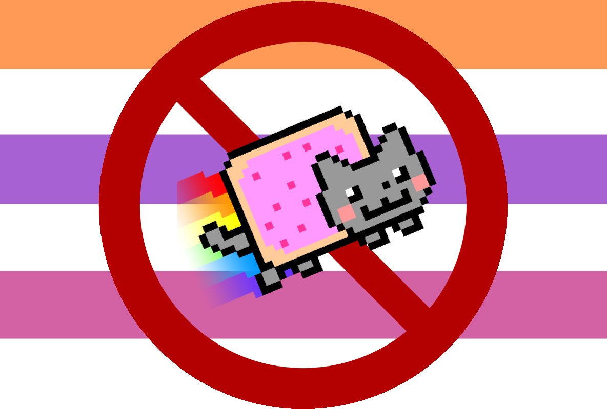 hates_straight's tweet photo. Nyan cat hates straight lesbians! https://t.co/yWu2vNn9t7