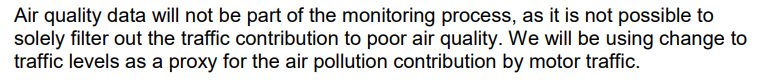We've seen some concerns raised regarding air quality post-implementation monitoring of recent  #StreetSpace schemes in Dulwich, so thought we'd summarise what we know:1) Here is the council's Streetspace FAQ response in relation to air quality monitoring from July: