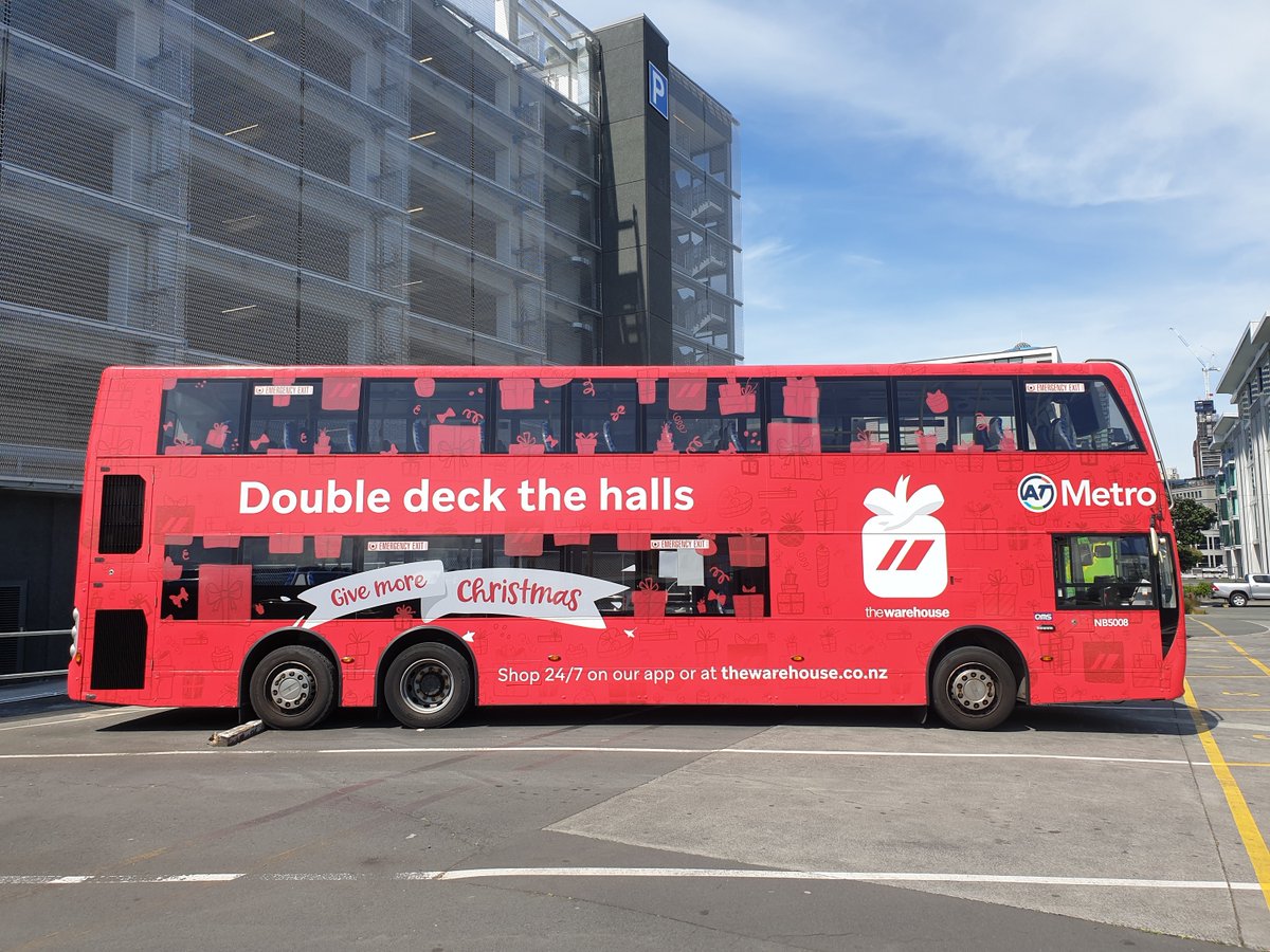 AklTransport's tweet photo. The holidays are right around the corner, so we've double decked the halls this year! 🎁🚌 https://t.co/domAO185Yl