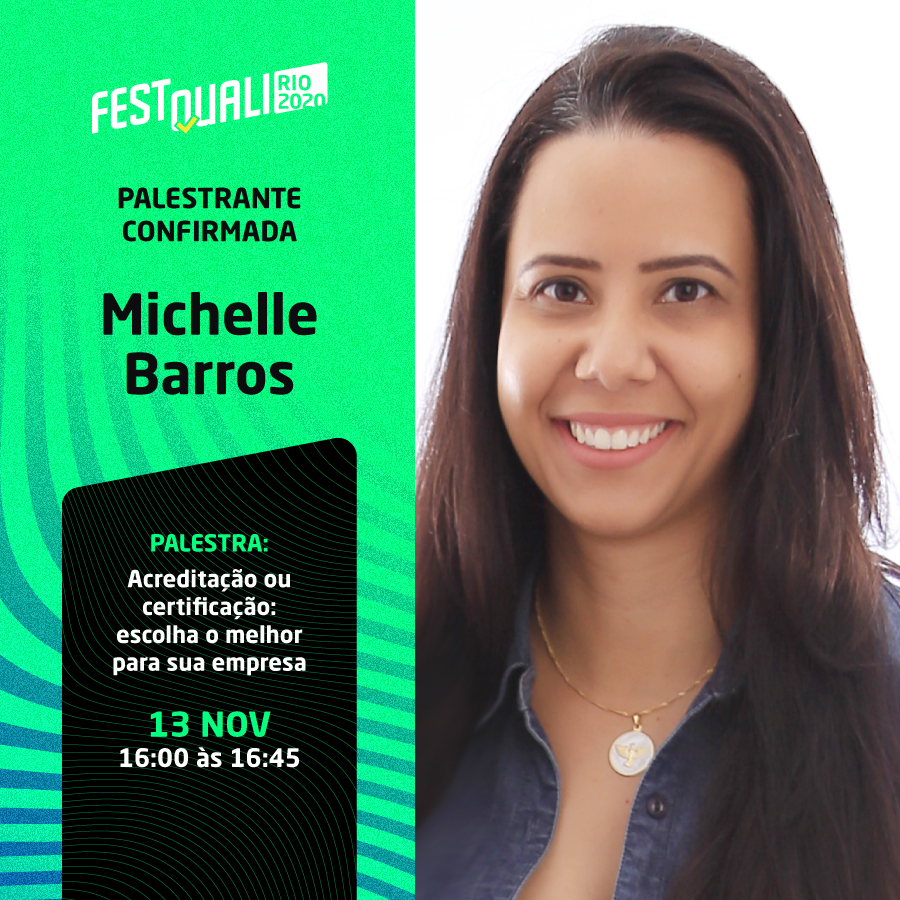 festquali's tweet photo. ➡ A @michellebarros1985, Gerente de #Qualidade na #RedeMetrológica de #MinasGerais, é uma das palestrantes confirmadas no #FestQualiRio2020! 

 🔹Não percam! Inscreva-se e participe.

📲 https://t.co/yCFgmzLM3v https://t.co/CxLvUBNm66