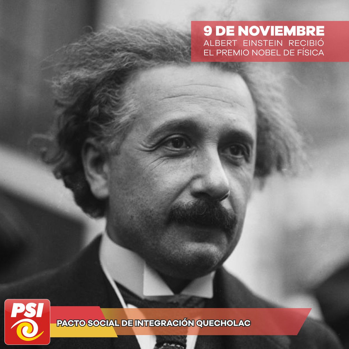 MunicipalPsi's tweet photo. Excelente tarde Equipo de los Poblanos. 

Un día como hoy 9 de noviembre pero de 1921 Albert Einstein recibió el premio Nobel de Física.

Or sus aportaciones a la Física Teórica y especialmente por su descubrimiento de la Ley del efecto fotoeléctrico.

#PSI
#QUECHOLAC
#Einstein https://t.co/UqleuygBA0