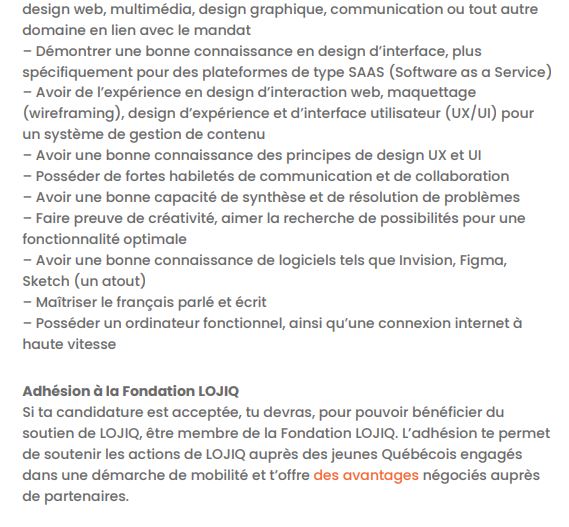 CJERDP's tweet photo. **OFFRE DE STAGE**

@lojiq_org – Les offices jeunesse internationaux du Québec est à la recherche d’un jeune qui agira, en tant que stagiaire professionnel, comme designer d’expérience et d’interface utilisateur pour MySmartJourney. https://t.co/7GPDhb15b5