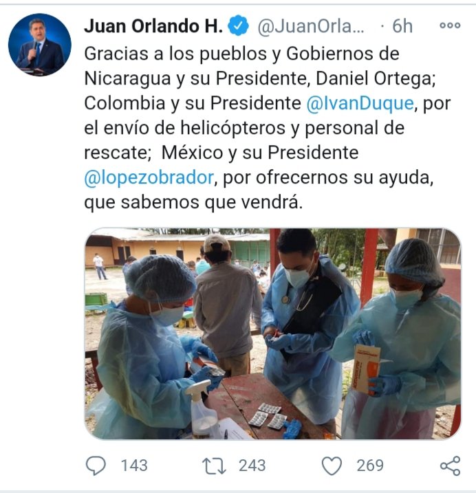 Nicaragua envía Apoyo a Honduras como muestra de solidaridad ante daños causado por huracán ETA.