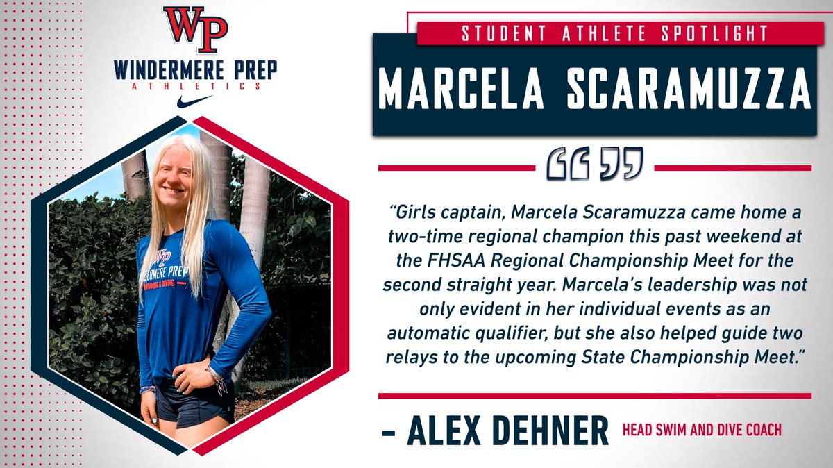 WPS_Athletics's tweet photo. Congratulations to our Student-Athlete Spotlight of the Week: Marcela Scaramuzza, a member of the WPS Swim Team. https://t.co/cP5LZ1Pkb5