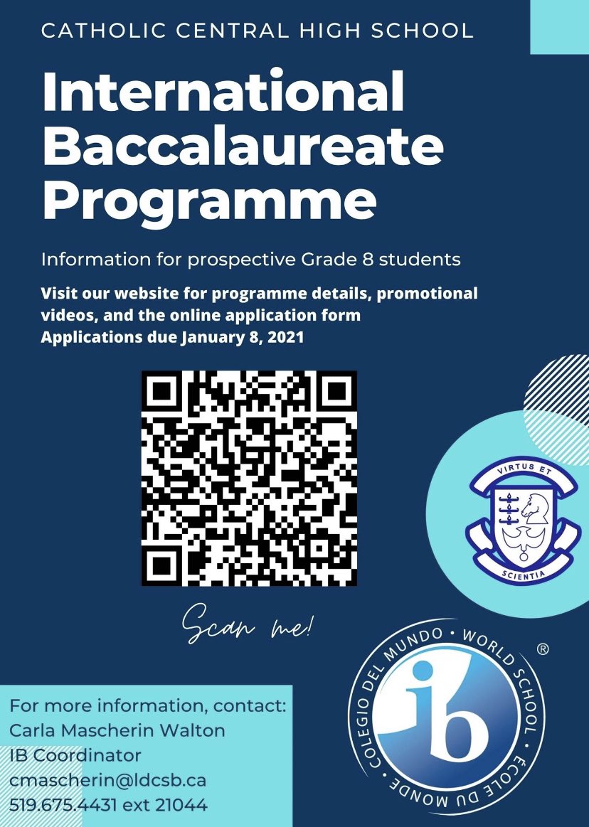 CCHIB4's tweet photo. Check out the IB Programme at Catholic Central! https://t.co/8hYl1svtZb
