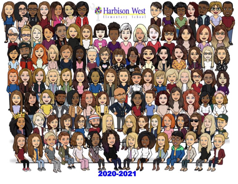 We all know that we can’t have a typical staff photo this year.  I just couldn’t go a year without a picture....so here it is!!! I also thought it would be nice to add some smiles on a Monday for teachers and staff!  #Pridein5 <a href="/HarbisonWestEl/">Harbison West Elem</a> #BelieveGrowSoar