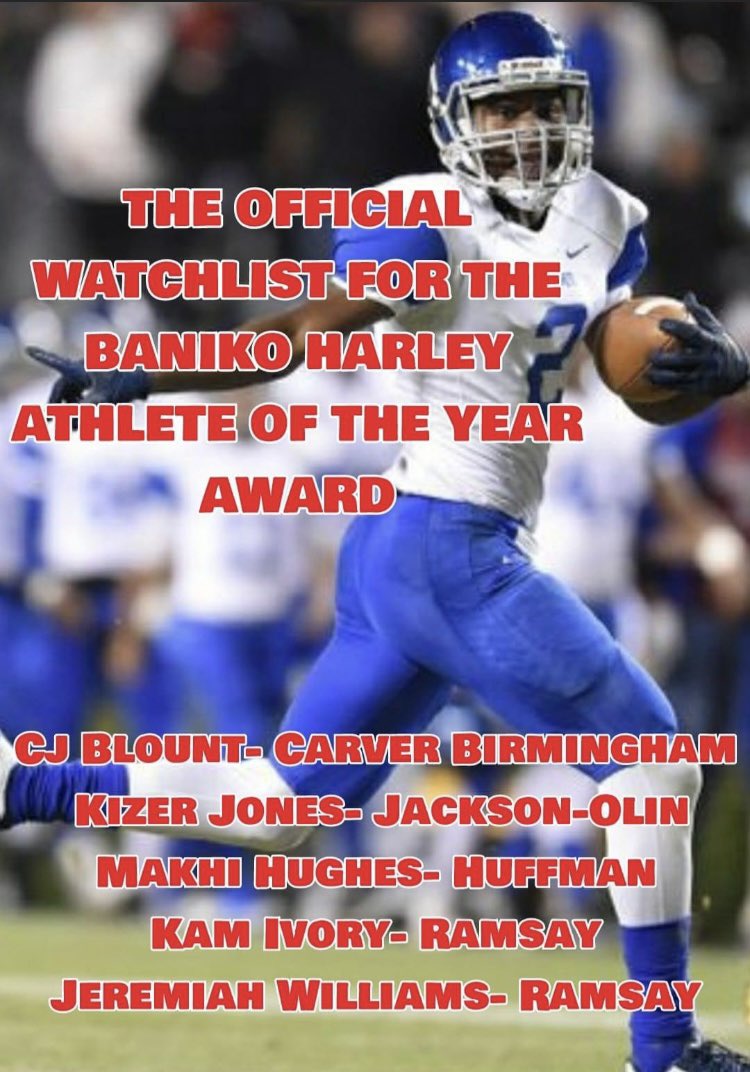 ChampionsWay205's tweet photo. 2021 Baniko Harley Athlete of the Year. @baniko1998 

*This watchlist is not final and will change to include athletes in other sports.

@HughesMakhi 

@CjBlount2022

@IvoryKamren 

@officiallscoob 

@kizer17j https://t.co/8duajR2EKm