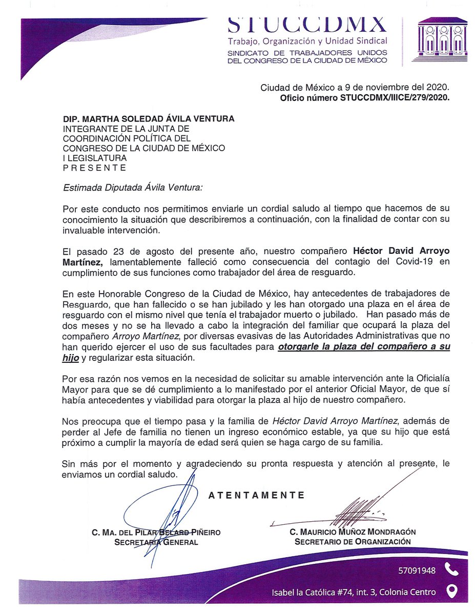 stuccdmx's tweet photo. @MarthaSoledadv2 Se percibe falta de sensibilidad en las áreas administrativas del @Congreso_CdMex https://t.co/ruKw55a99C