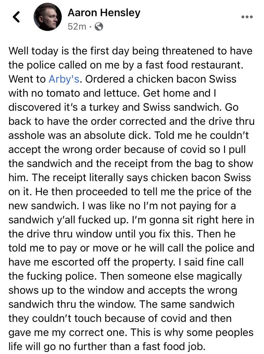 djAaronHensley's tweet photo. Thanks you @Arbys for your quality customer service https://t.co/7wVAzVnvUB