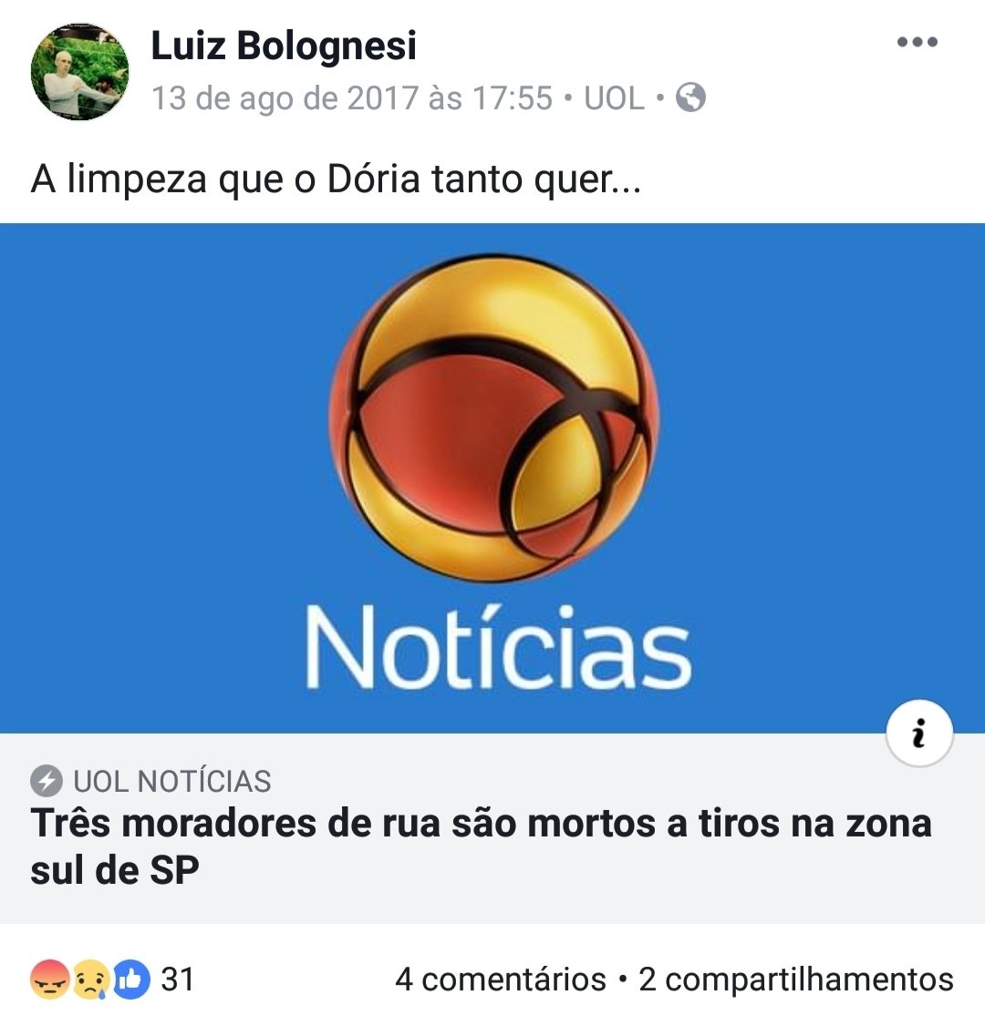 Luiz Bolognesei, por exemplo, já afirmou que Dória é um santo do pau oco, um monstro, um playboy sem ética que adora o dinheiro e odeia os mais humildes (concordo).