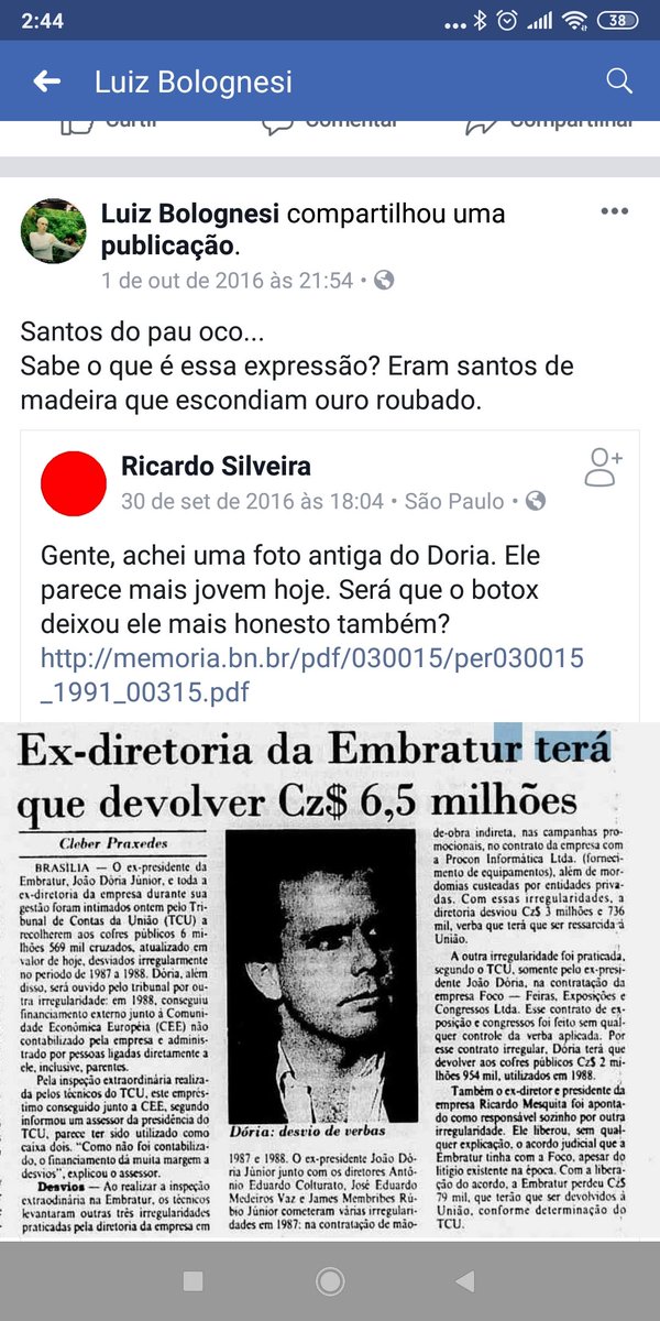 Ele também disse que o PSDB faz parte de uma quadrilha e em suas redes sociais, chegou até a publicar fake News para expressar seu ódio ao partido.
