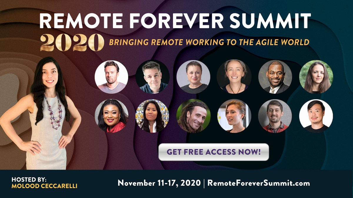 MiroHQ's tweet photo. If you enjoyed Molood Ceccarelli's session at #Distributed2020 all about the future of work, you'll love her @remoteforever Summit November 11-17!
Register for free to learn from world-class experts in #agile, leadership & remote work. #RemoteForever
https://t.co/hLwQCBviNg https://t.co/aicJjIexVi