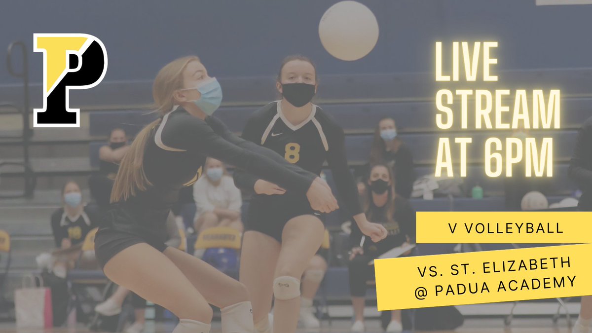 LIVE STREAM of Padua Varsity Volleyball TONIGHT at 6 PM vs. <a href="/StElizSchool/">St. Elizabeth School</a>:

youtube.com/watch?v=_QEVyH…

Thanks @302Sports. 💛🐼💛

#myPadua #PaduaPROUD #Pandamonium #DelHS