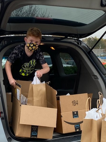 herbertakins's tweet photo. What a treat!  Mason wanted to honor the entire staff with goodie bags today.  He said, "teachers need to be pampered with the stress of wearing a mask &amp; the craziness of this school year."  THANK YOU!  We are so lucky to have thoughtful students &amp; families like you! #HawksSOAR https://t.co/LHADDhz5yN