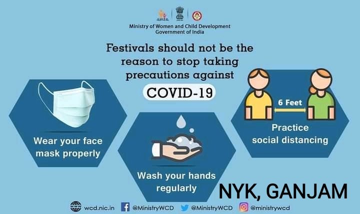 MyBharatGanjam's tweet photo. Covid-19 pandemic is not over yet so be careful for yourself and your family members safety,and do always:-
✅#WearMaskAlways
✅#washyourhands
✅#MaintainSocialDistance
Nehru Yuva Kendra Sangathan - NYKS India Nyks Odisha Ministry of Youth Affairs and Sports, Government of India https://t.co/NR1VjxadKg