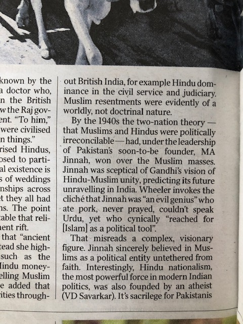 6/9 To delve on his personality, as  @marinaccwheeler has done, isn't irrelevant or clichéd: so much of the personal was political. To rehearse as others have that  #Jinnah ate  #pork or  #Gandhi knew more  #Quranic  #verses is not to taunt  #Pakistanis.