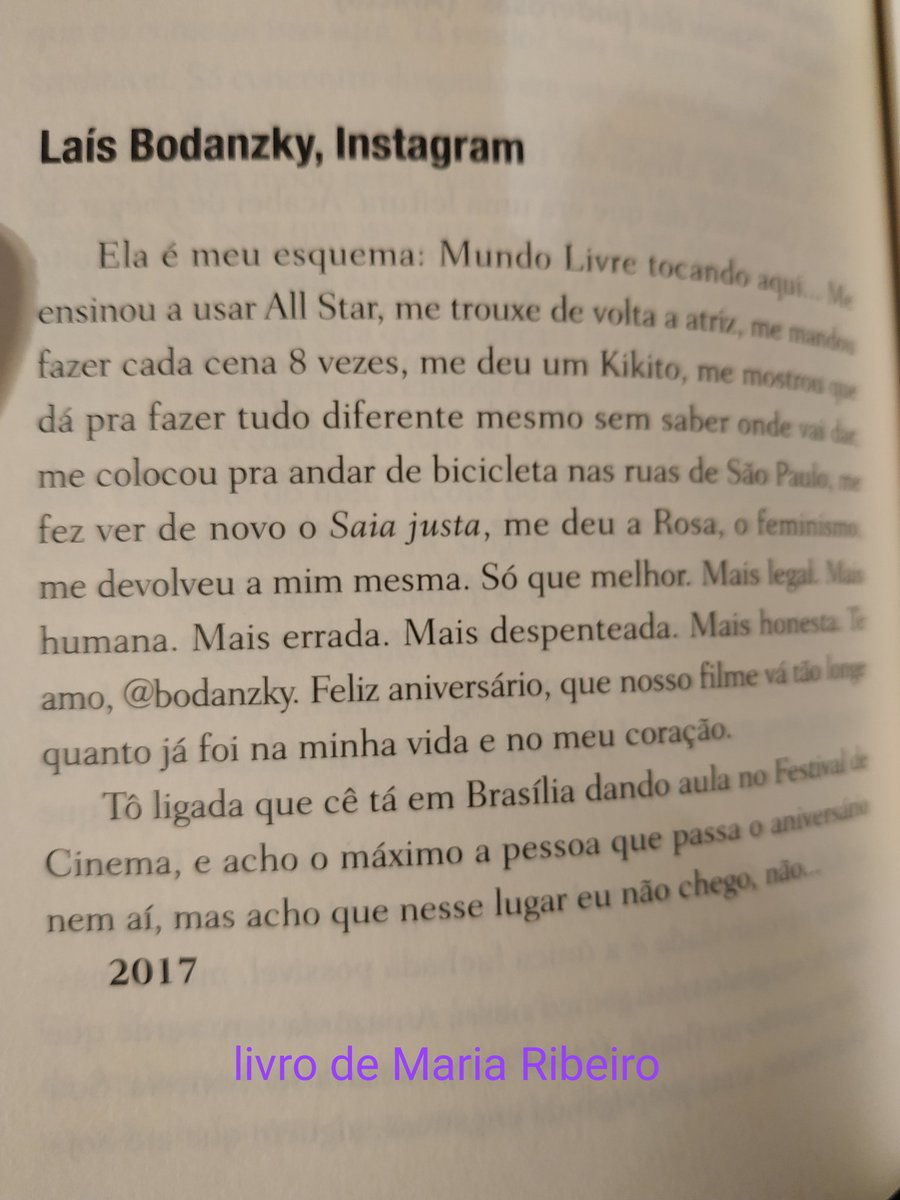 Laís Bondanky é amiga íntima da atriz Maria Ribeiro que em seu último livro, dedicou um capítulo para a Cineasta.