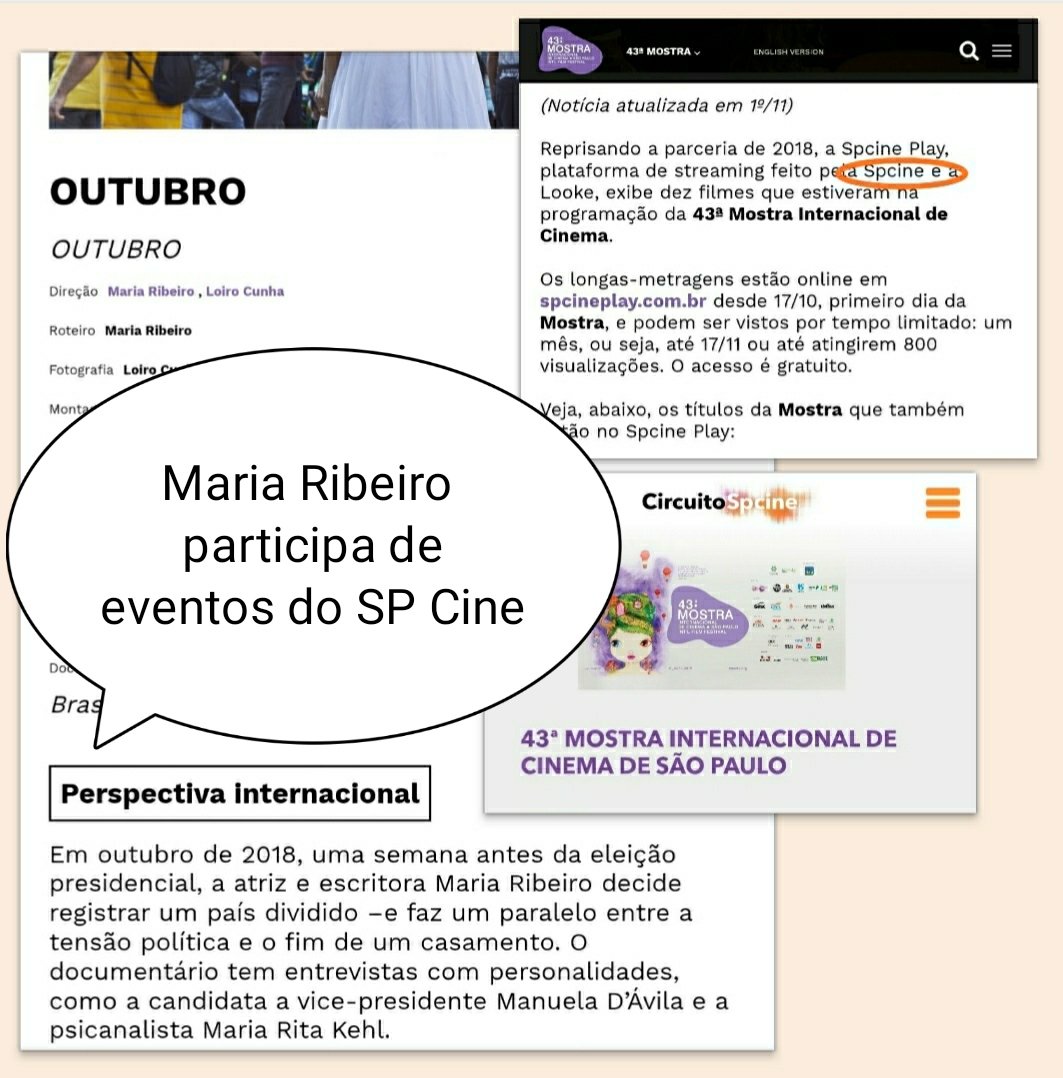 Maria Ribeiro parou de falar mal de Dória quando começou a participar de eventos patrocinados pelo ... SP Cine