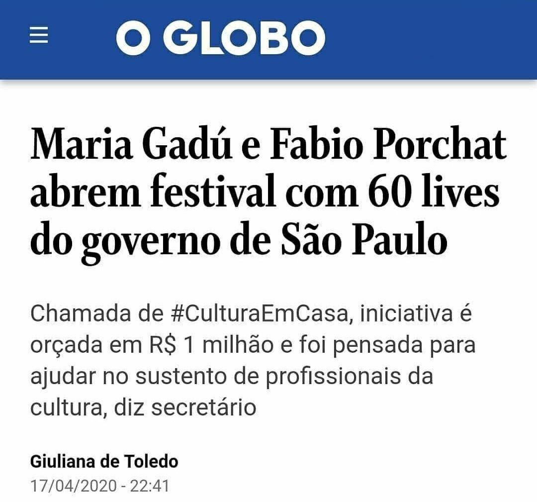 E o que o restante da classe artística de SP acha disso? Boa parte que também dizia que o PSDB era de direita recebeu verbas públicas milionárias para fazer lives em casa e estão caladinhos.