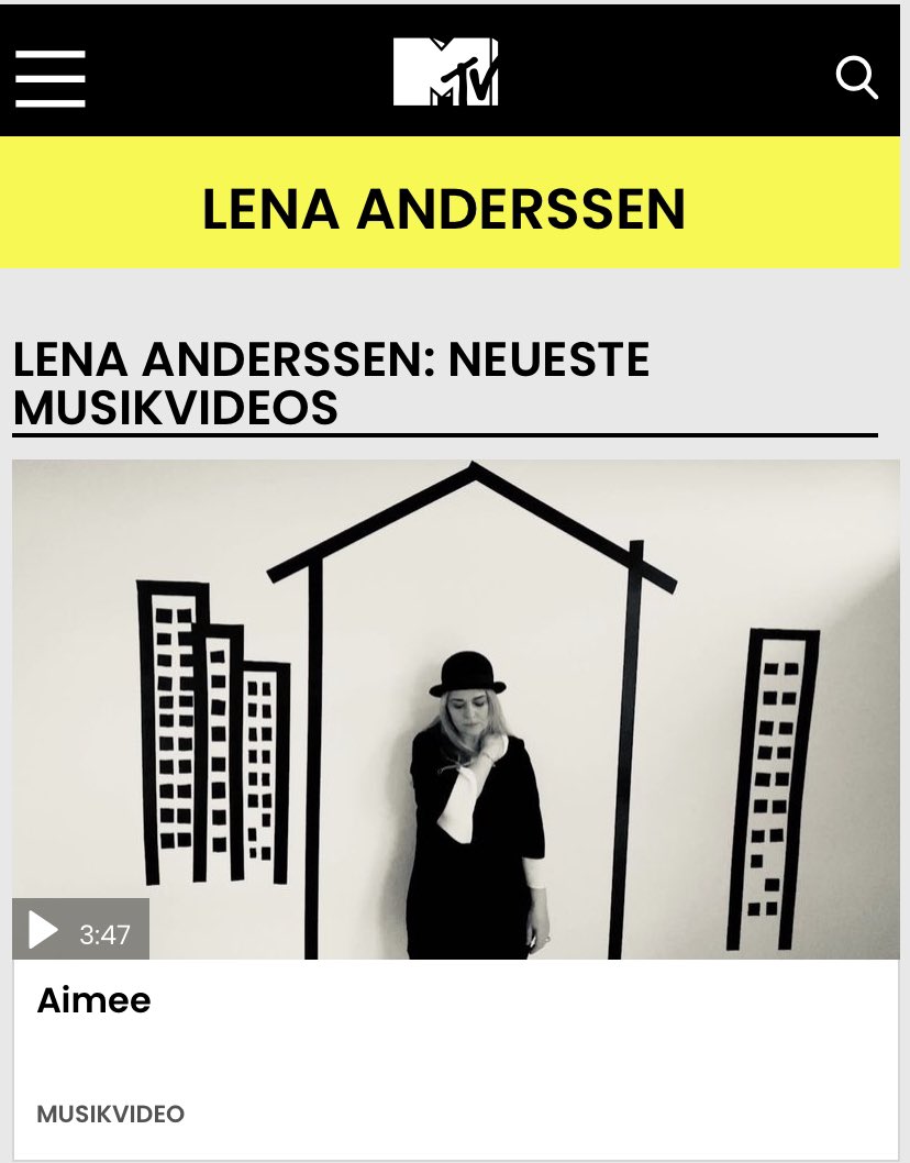lenaanderssen's tweet photo. Good news for my German friends...the video for my new single "Aimee" is now on MTV Germany! @RolaMusic #lenaanderssen #mtv #NewMusic https://t.co/7nYVITadX5