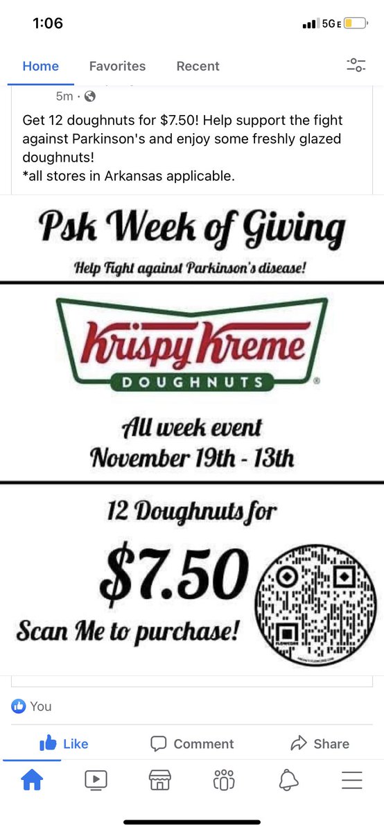 UCAPSK's tweet photo. Here is our week long coupon for a dozen doughnuts to help fight Parkinson’s. Just scan and enjoy!
@uca @UCAGreeks @phisigmakappa https://t.co/O2I0gFQ50e