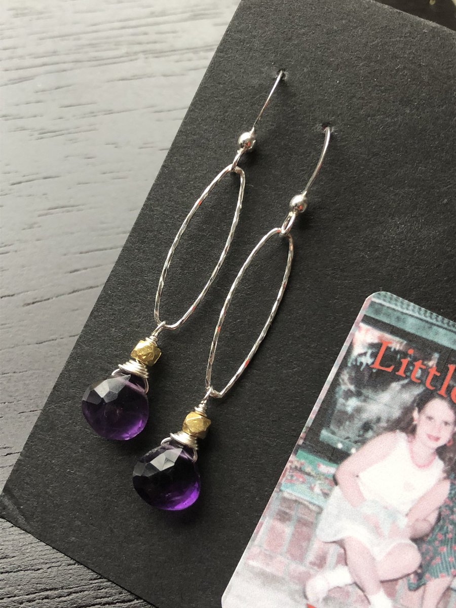 LittleSisterDe1's tweet photo. A pop of purple is always desirable! Make it happen with these lightweight and lovely Amethyst earrings, with both sterling silver and gold vermeil accents. Amethyst earrings, $34. https://t.co/afsWm7qoU0